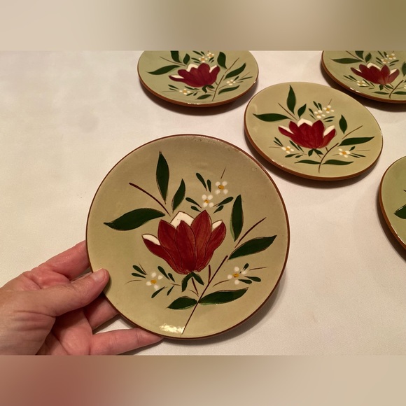 Stangl Pottery 'Magnolia' Bread & Butter Plates Set 5 Vintage 1950-70 MCM - Picture 4 of 6